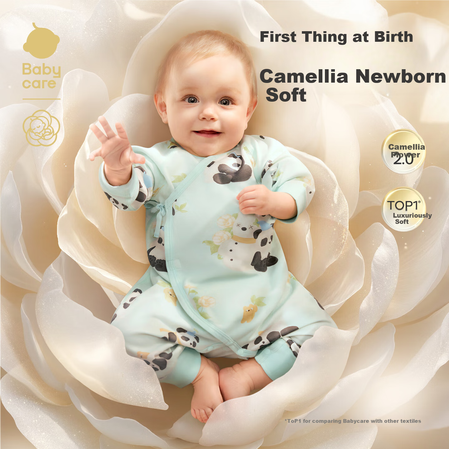 Детский комбинезон Babycare Camellia, весенняя новинка, боди для новорожденных, одежда для малышей, лунный белый, 90 см