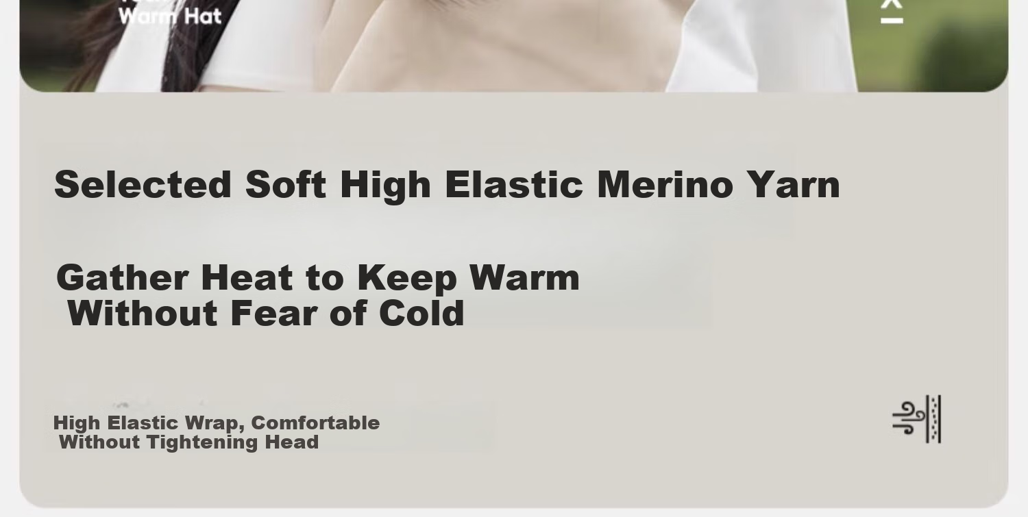 CAMEL Wool Yarn Knitted Hat for Women, Ear Protection, Warm, Cold Hat, Face-Slimming, Couple's Knitted Hat for Men 133CP15060 2