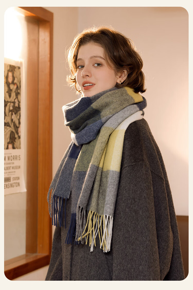 THANTRUE Women's Wool Scarf Autumn Winter 2025 New High-End Shawl New Year Gift W805 5