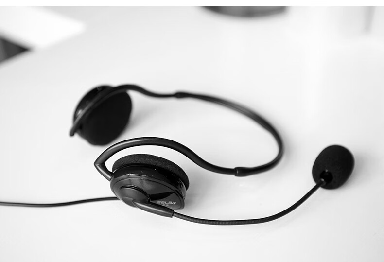 Dianyin L7 Over-Ear Headset Business Office Call Center Telemarketing Noise-Cancelling Customer Service Headphones for Online Classes Meetings Telemarketing USB Interface for PC Laptop 2