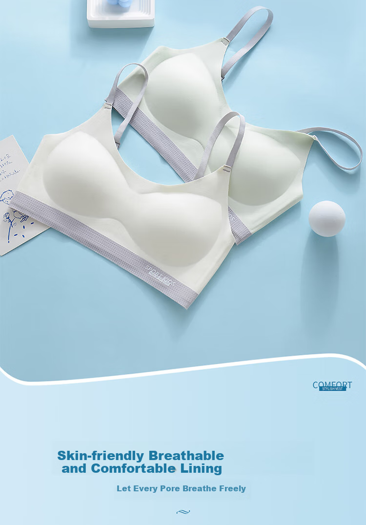LangSha Girls' Underwear Bra, for Female Students And Children, Shock-Absorbing Sports Bra, for Teenagers in Middle School And High School, Puberty Development Period 10