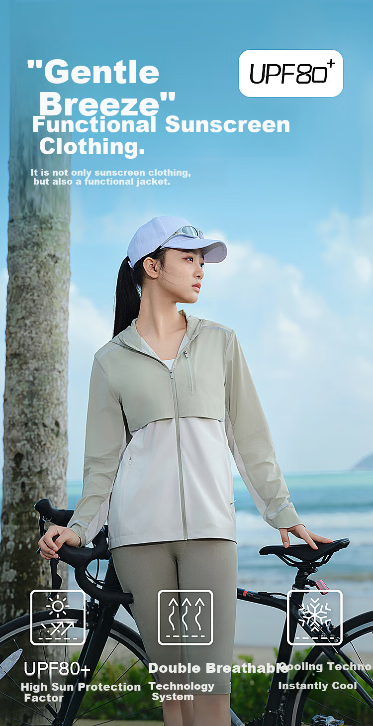 BOSIDENG Clothing, Five-Fold National Standard Sun Protection Jacket for Women, Short Style, UV-Resistant, Ice-Cool Breathable Heat Dissipation Hooded Coat 3