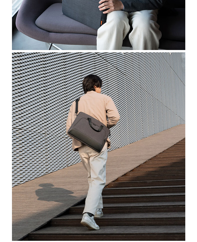 Inateck Laptop Bag Handheld Notebook Shoulder Bag for Apple Huawei Lenovo Xiaoxin Hand Carry - Gray 13.3 Inch 16