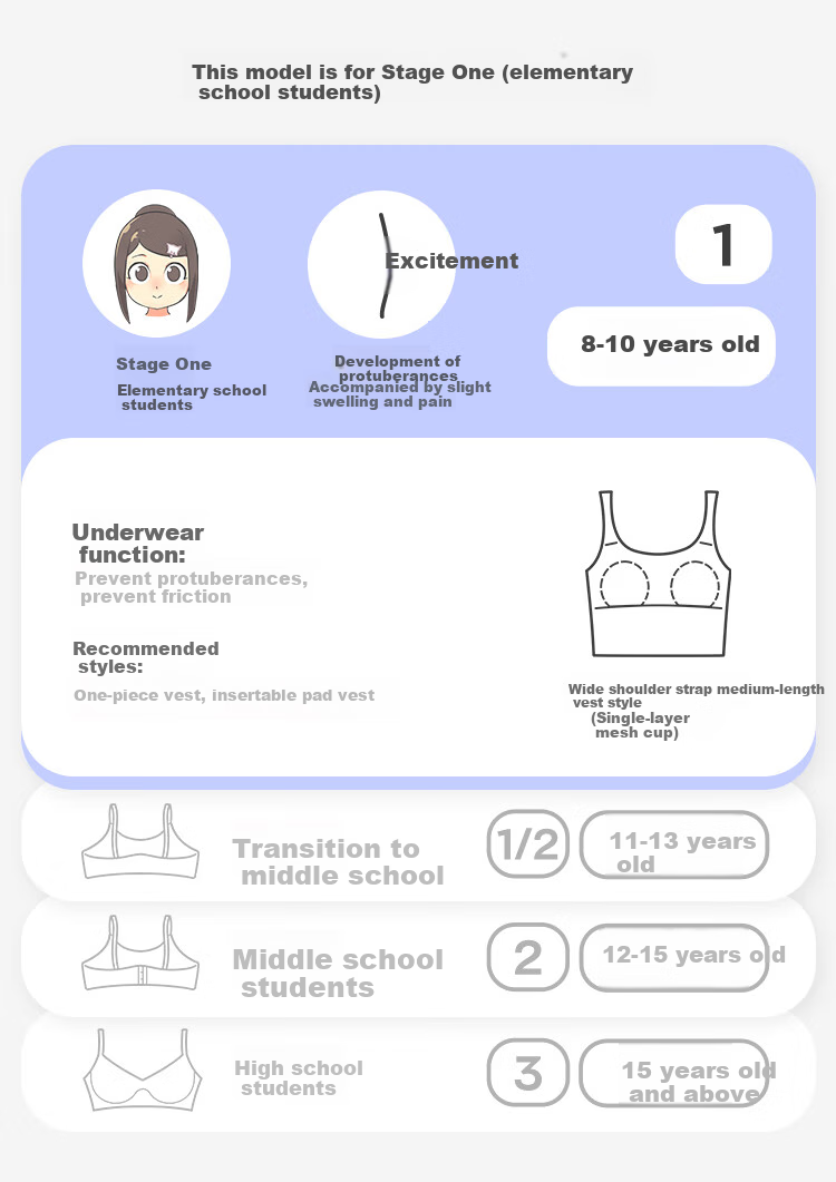Jiusuiban Children's Underwear, Girls' 80 Modal Silk Development Bra, 8-10 Years Old Girls' Nipple Prevention Camisole Tank Top 4