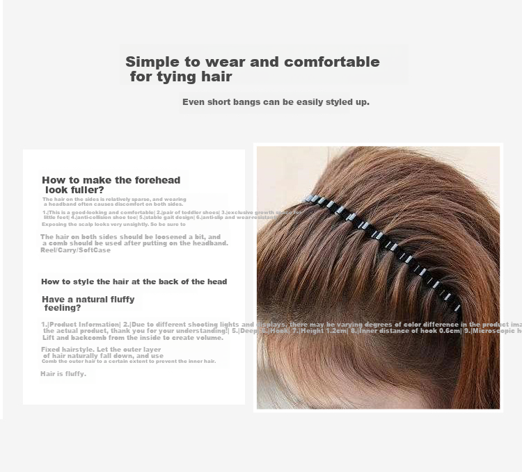 Meifuyu Invisible Men's Headband, 4 Pieces, Face-Washing Hair Bun, Anti-Slip Hair Clip, Short Hair And Flyaway Hair Styler MF8810 13