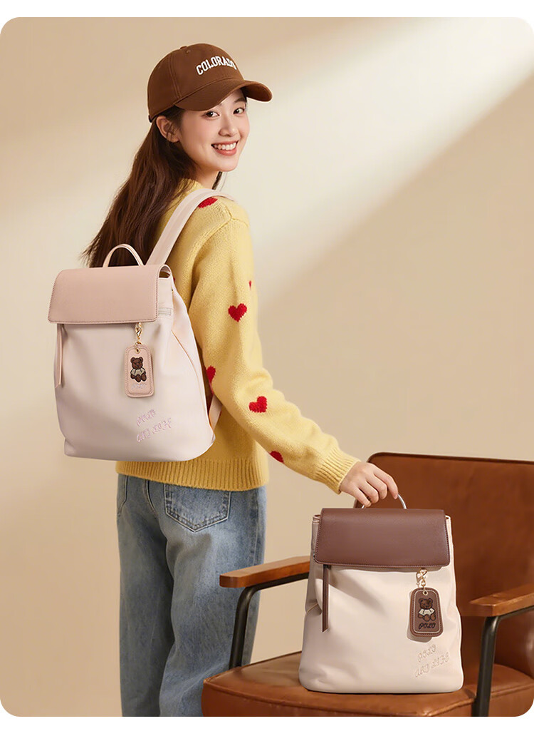 POLO Women's Casual Lightweight Backpack Small Bag iPad Laptop Bag Fashion Commuter Travel Student School Backpack 21
