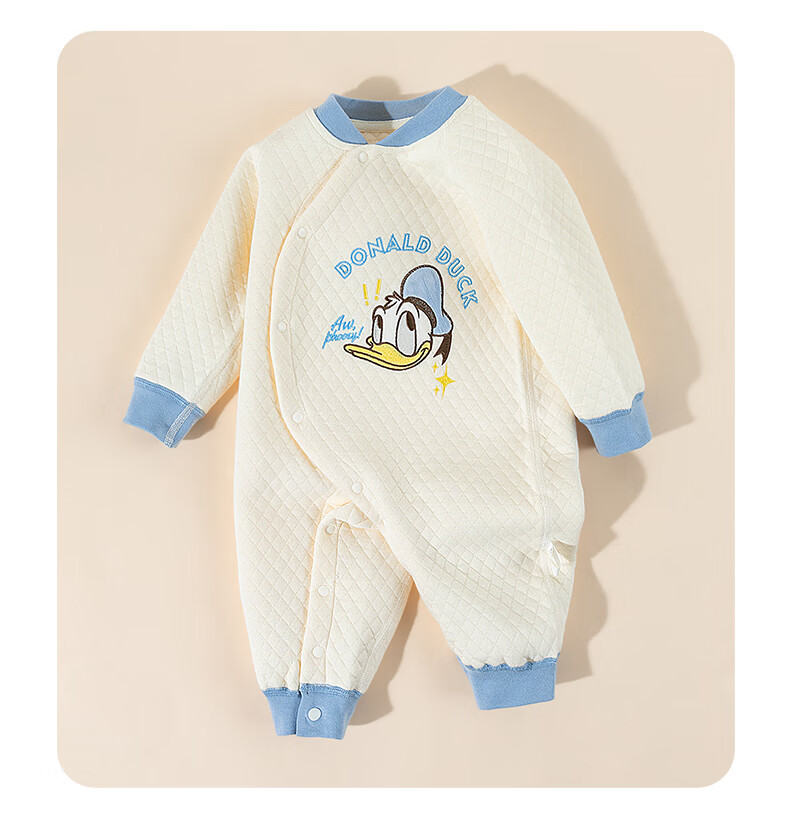 Disney Kids Autumn Winter Newborn Three-Layer Warm Cotton Thermal Home Romper Peach Pink White 017 90cm 5