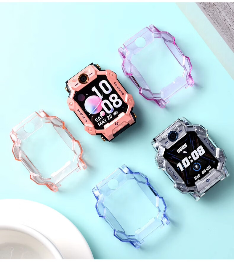 LANGLING Protective Case for Xiaotiancai Z8A/Z8 Youth Edition Kids Smartwatch, Slim Shockproof Full-Coverage Shell - Transparent Blue 1