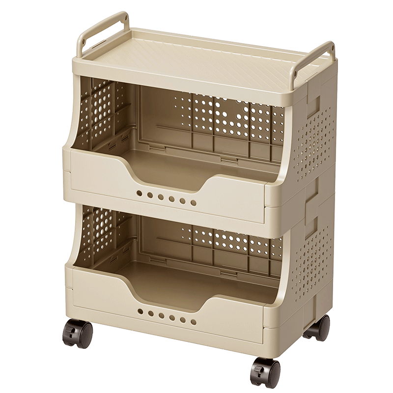 Jiaodu Snack Storage Rack Small Trolley Multi-layer Floor-standing Living Room Organizer with Wheels Mobile Storage Rack