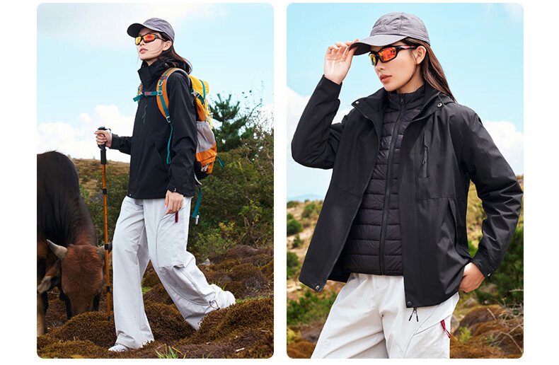 Panda Companion Women's 3-in-1 Waterproof Windproof Detachable Outdoor Jacket Spring Autumn Winter 2025 New Arrival 6