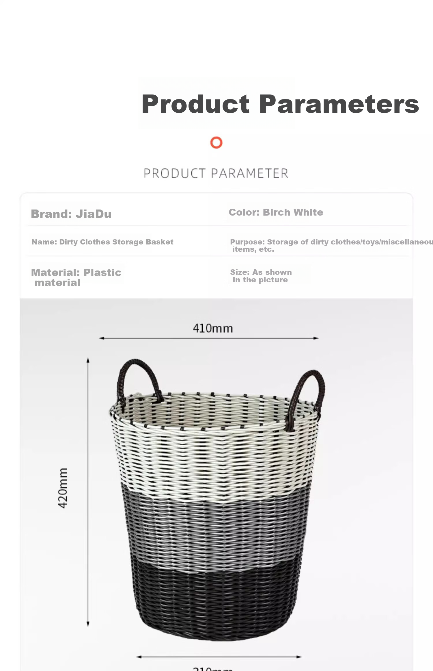 Jiadu Laundry Hamper, Clothes Storage Basket, Bathroom Changing Basket, Dirty Laundry Basket, Household Toy Storage Bi 18