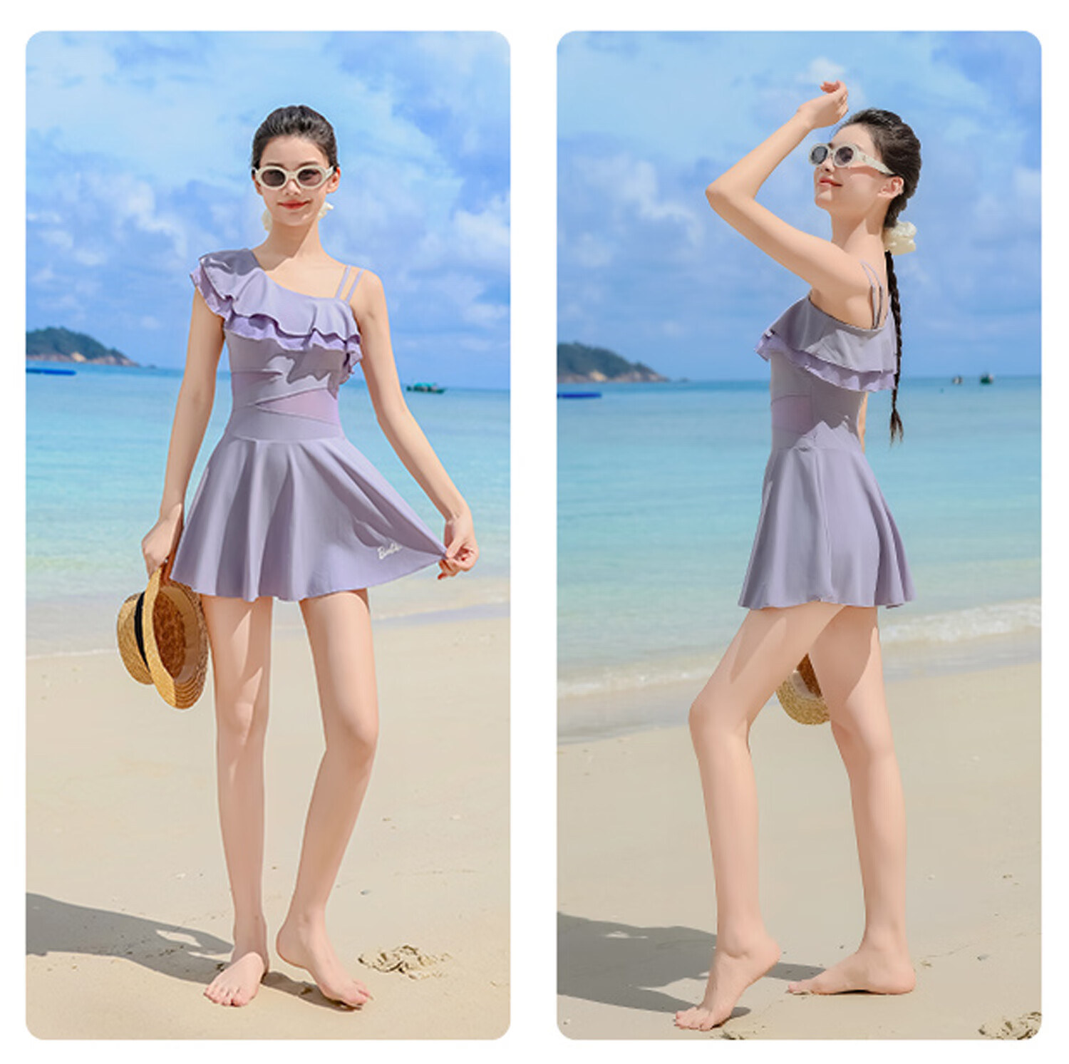 Barbie One-Piece Dress-Style Strap Swimsuit for Women, Adult Sexy Plus Size Slimming Beach Vacation Surfing Swimwear 5