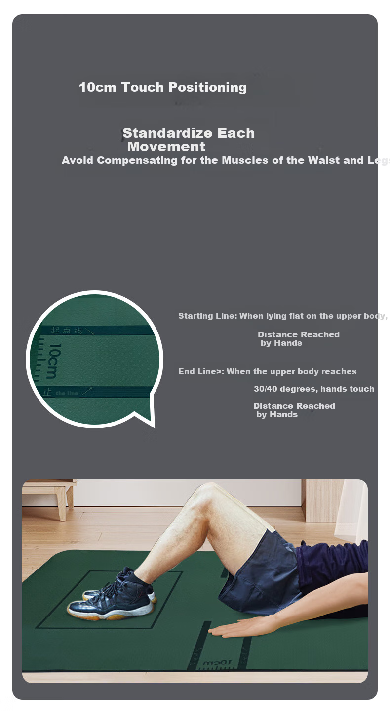 Dianrun New Sit-Up Mat, Fitness Abdominal Training Mat, Yoga Mat, Non-Slip Exercise Mat for Men, 1830*800*8mm 5