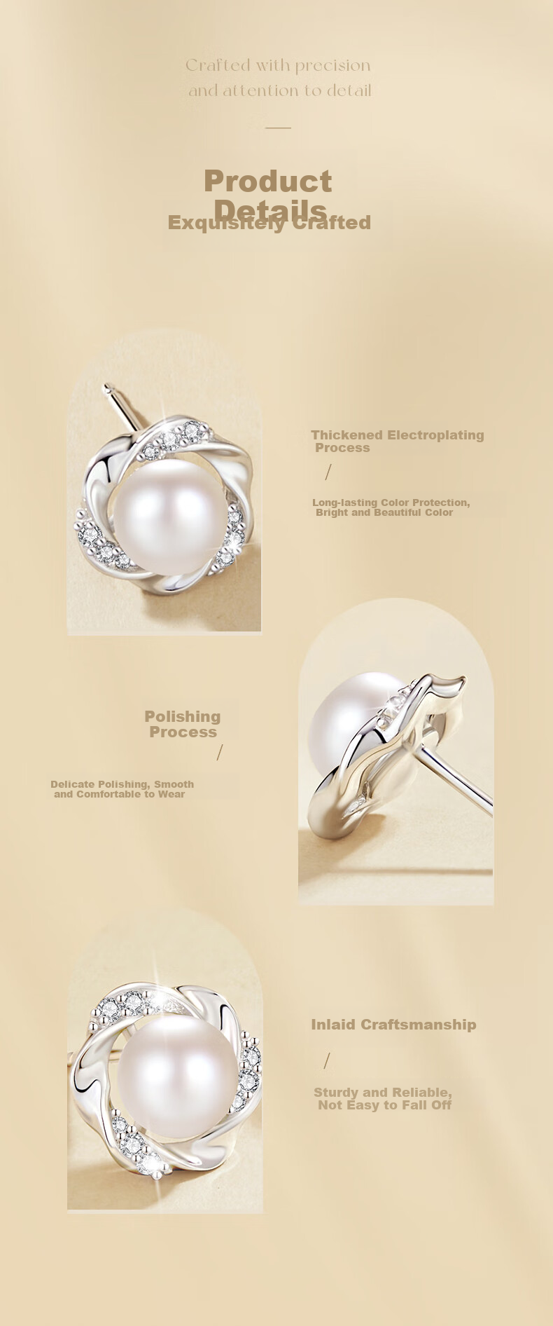 GLTEN Mobius Pearl Silver Stud Earrings for Women, Luxury New Style Birthday Gift for Girlfriend Or Wife on May 20 7