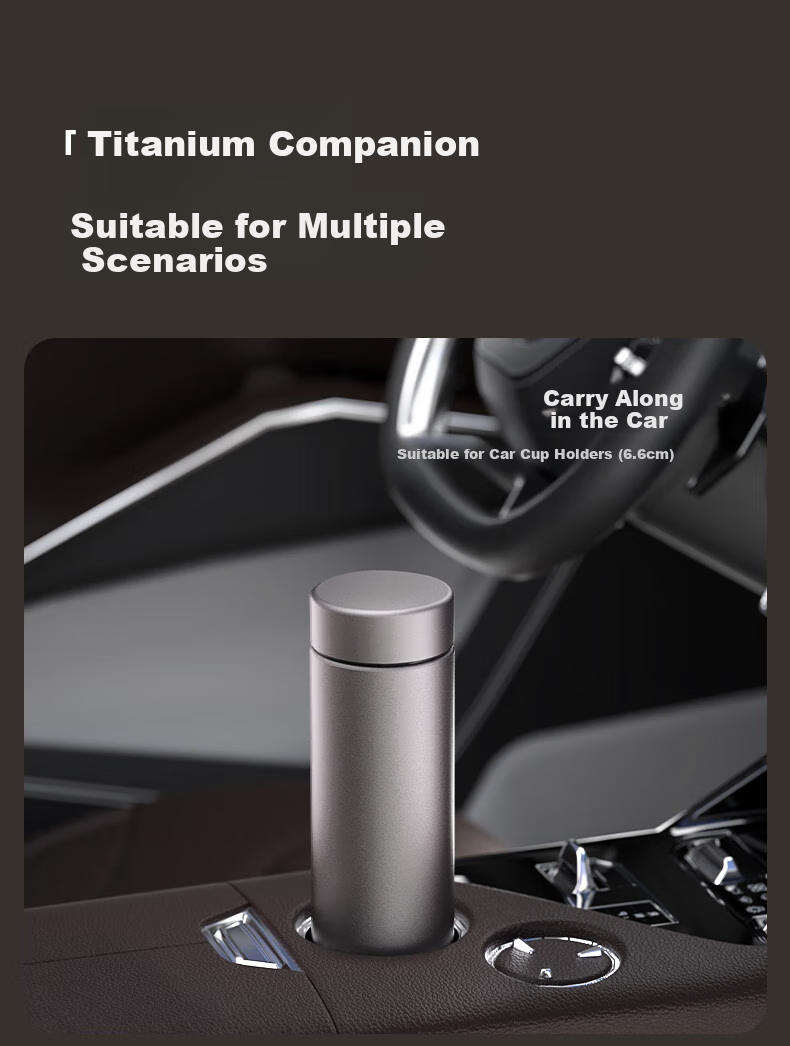 Fuguang Insulated Mug, Titanium Cup with Tea Infuser, Water Bottle for Men And Women, Pure Titanium Teacup, Outdoor Gift Box, Pure Titanium Thermos Cup 15