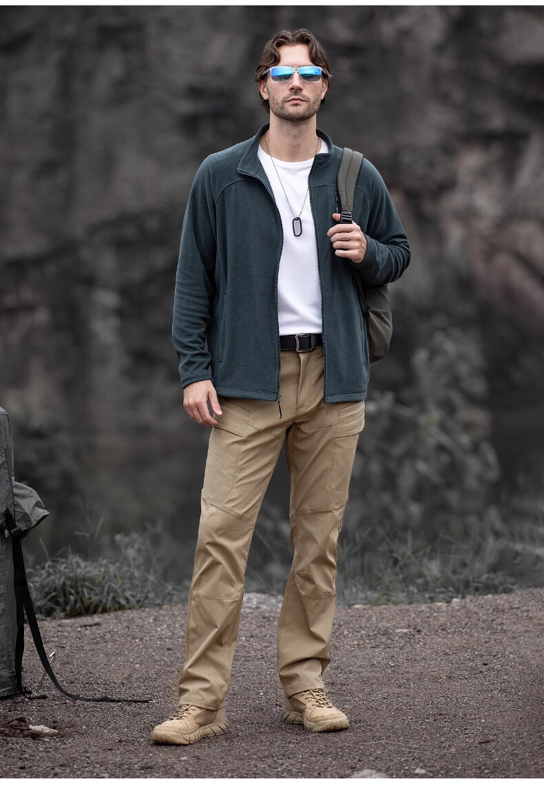 Free Soldier Peak Outdoor Tactical Work Pants Stretch Men's Casual Long Pants Scratch-Resistant Durable 34W/30L Wolf Brown 20