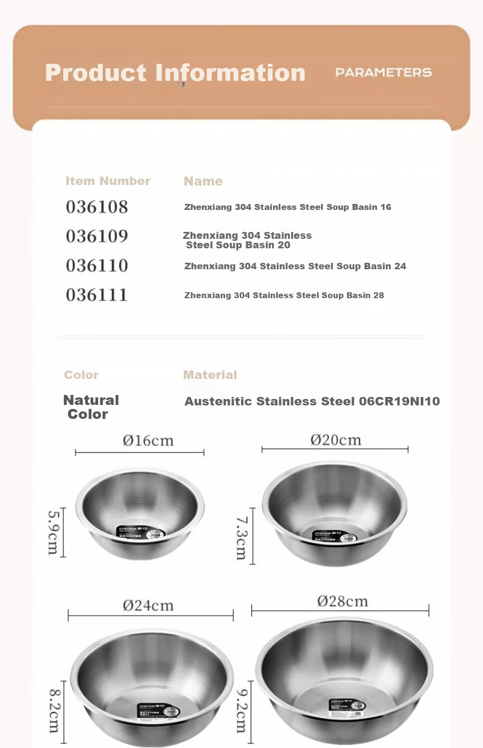 CHAHUA 304 Stainless Steel Kitchen-Specific Soup Bowl And Vegetable Bowl, Thickened Food-Grade Material, Shatterproof Vegetable Washing Bowl And Noodle Bowl, 16cm 4