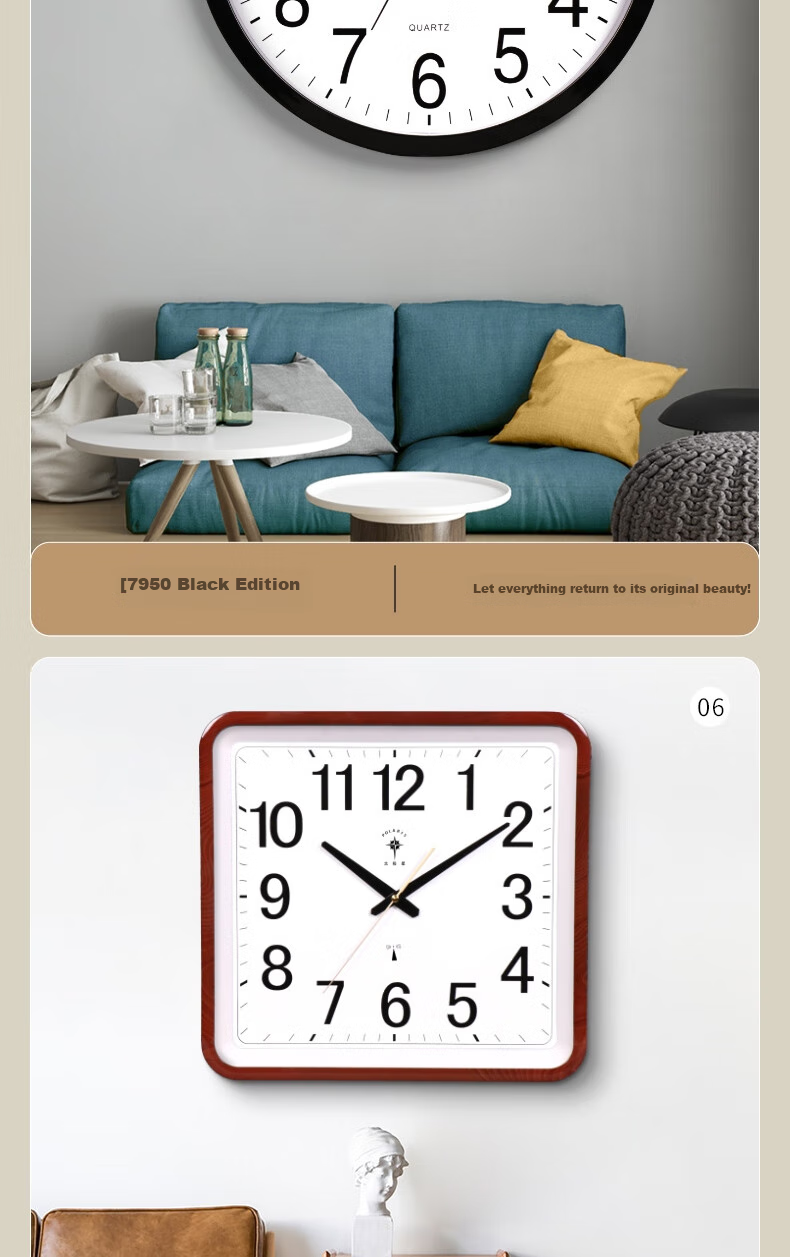 POLARIS Wall Clock, Automatic Time Synchronization, Living Room Home Smart Wall Clock, Light Luxury Timepiece, 30cm Elegant Black 10