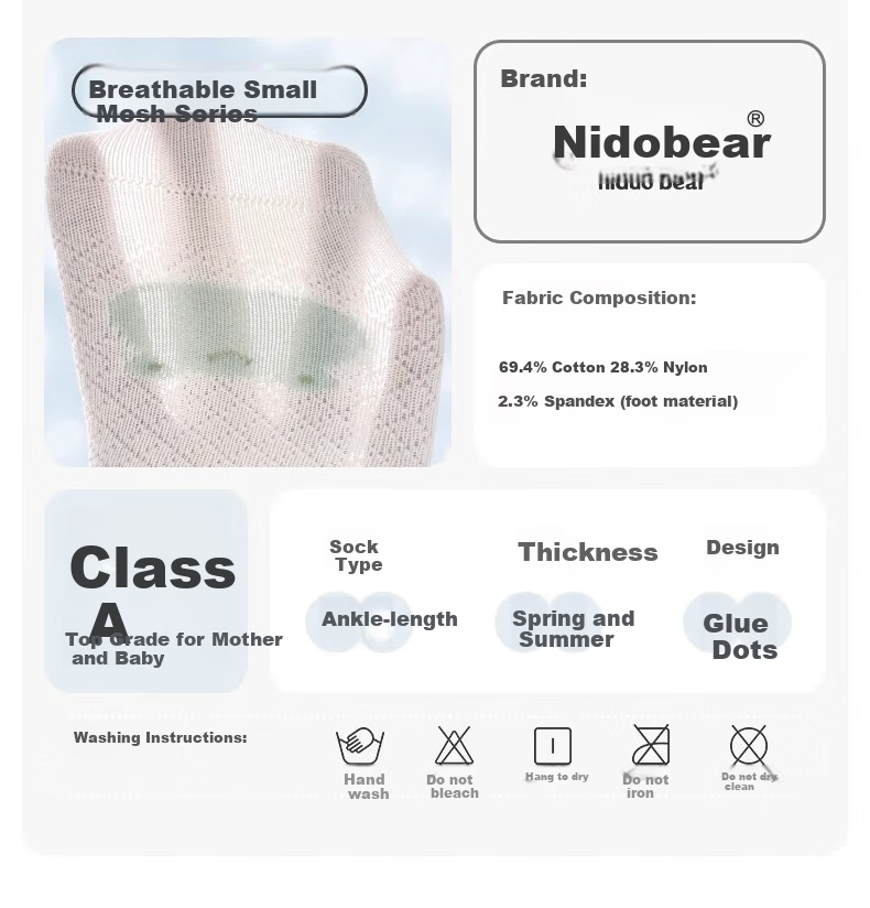 Niduoxiong Baby Floor Socks, Comfortable Cotton Socks for Spring And Autumn, Infant Walking Socks, Children's Boat Socks, Short Tube Socks, Non-Slip 4