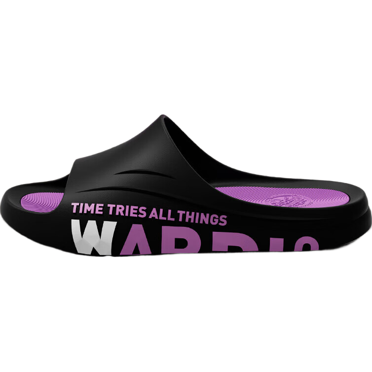 Warrior Men's Thick Sole Non-Slip Bathroom Slippers Casual Outdoor Durable Sandals SDJ-3A77 Black Purple Size 40-41