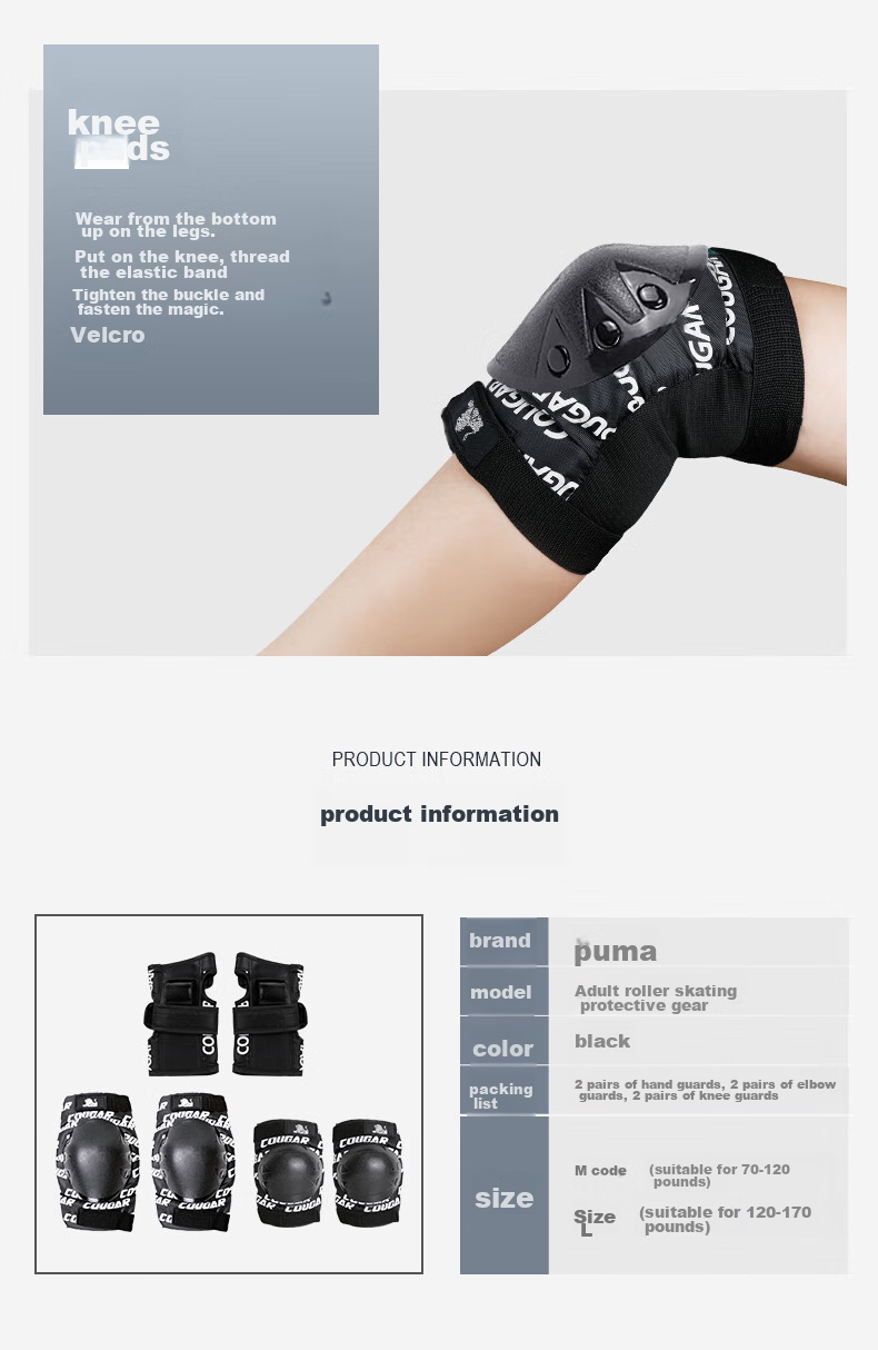 COUGAR Roller Skating Protective Gear for Adults, Ice Skates Hand Guards Wrist Guards Knee Pads Elbow Guards Size M 7