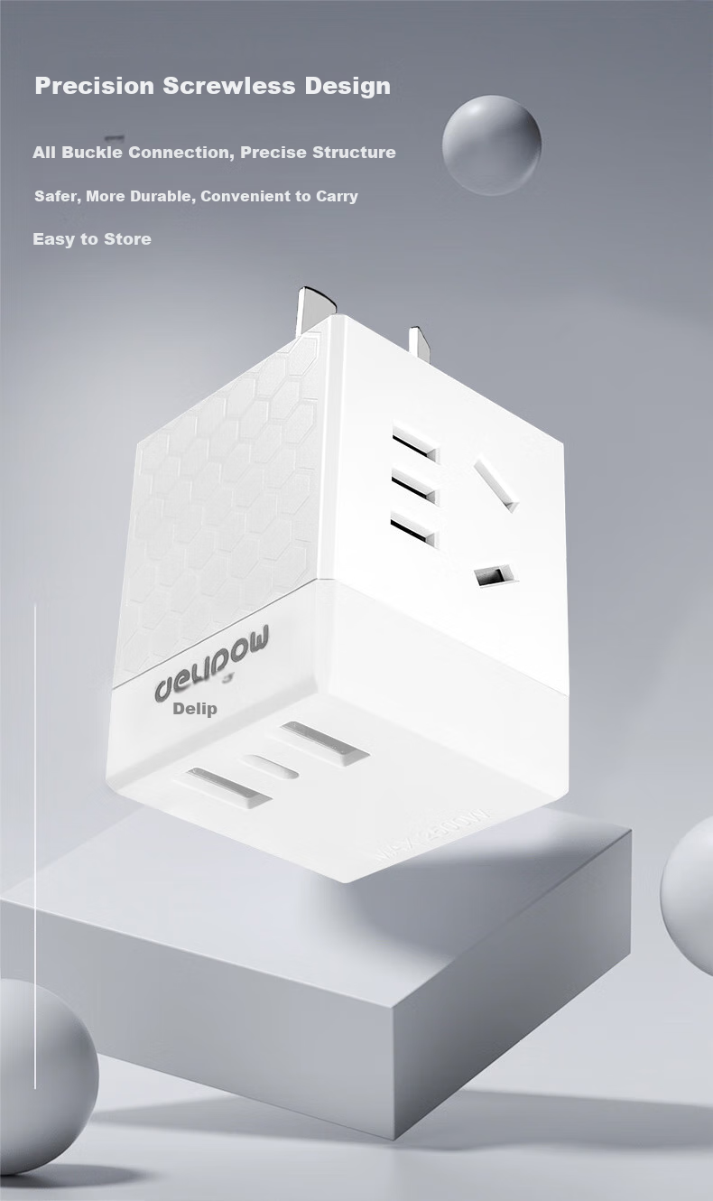 Delipow Power Strip, One-To Multifunctional Socket, USB Charger/wireless Socket Adapter/travel Converter Plug, 1-To Adapter [White] 3