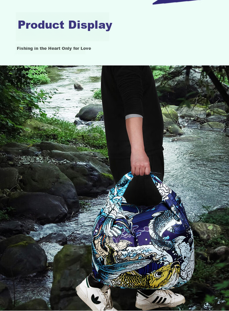 Diaoyuwang Live Fish Bag, Waterproof Thickened Fish Protection Pack, Fishing Foldable Fish Bag, Fish Storage Bag, Fishing Tackle, Small Size 12