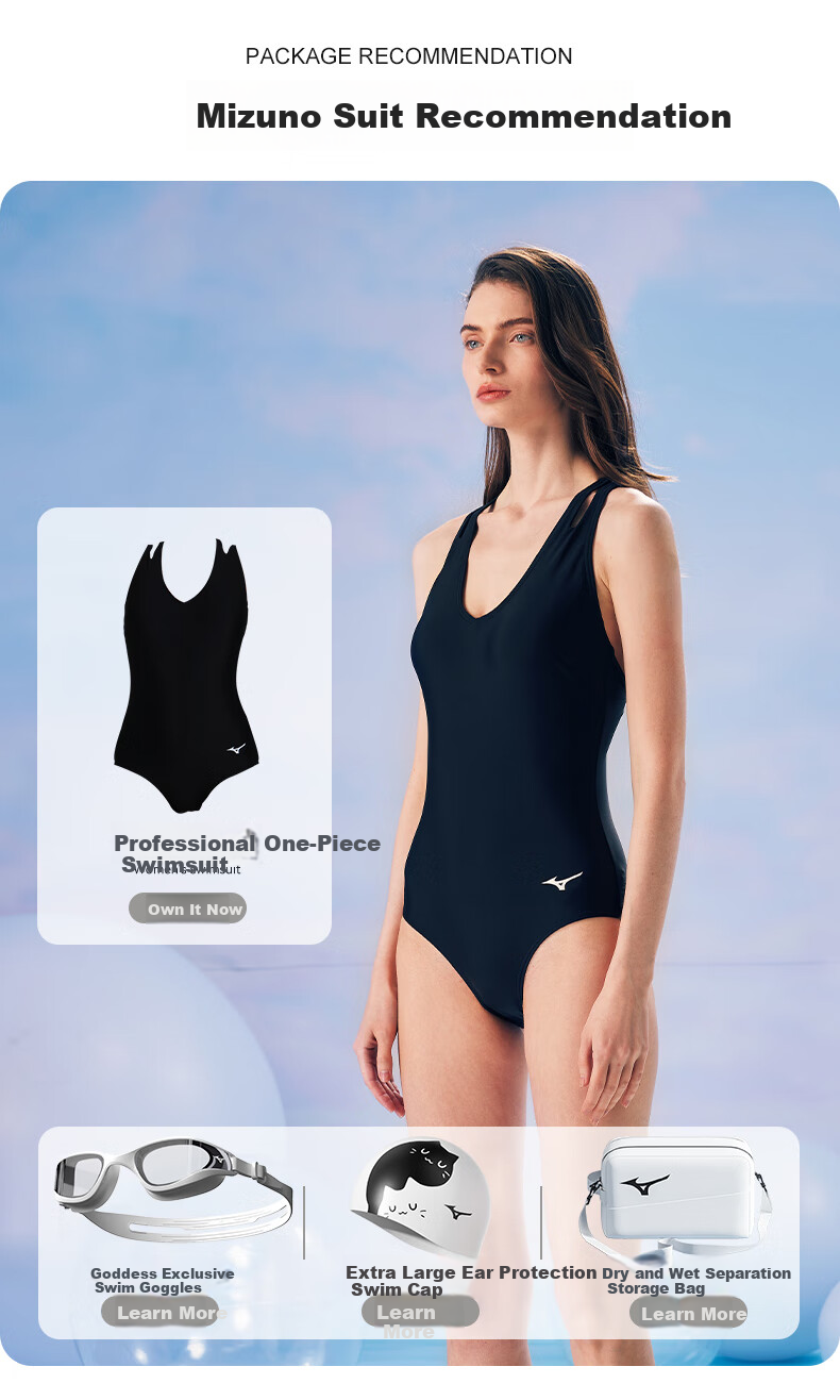 MIZUNO Women's Swimsuit, Quick-Drying, Chlorine-Resistant, One-Piece Triangle Swimwear, Sexy Back Design, Slimming Effect, Hot Spring Swimwear, A1349 Black XL 6