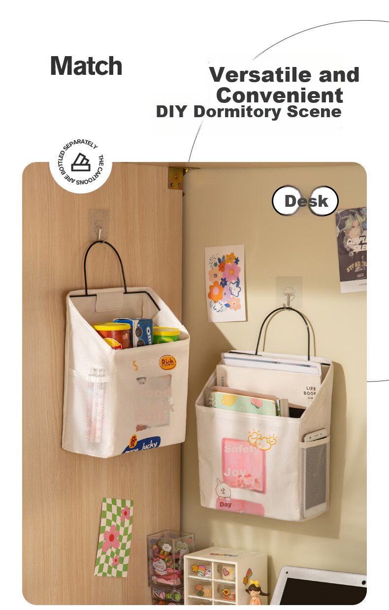 Fanyejia Dorm Bedside Storage Hanging Bag, Bedside Organizer Rack, Bunk Bed Helper for Students, Bedside Clutter Organizer Basket 8