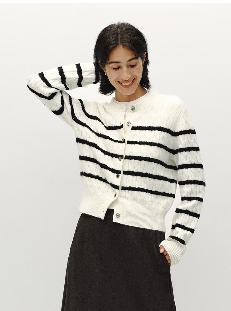 Semir Women's Winter Short Cable Knit Cardigan Sweater 2025 Model 101725106004 5