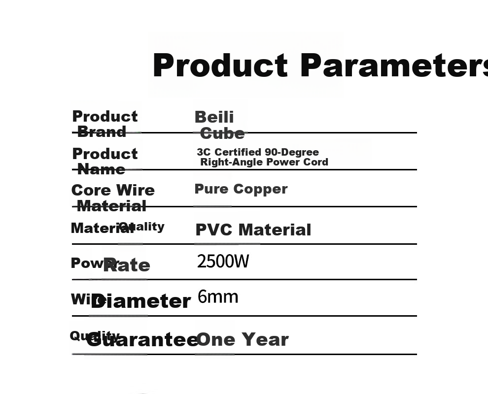 BURLEFRAN 3C Certified Right-Angle 90-Degree Power Cord, 270-Degree Left-Angle 3C Certified Pure Copper Three-Hole National Standard Angled Tail Pin Head, Pure Copper Right-Angle 1 Square Meter, 3 Meters 8