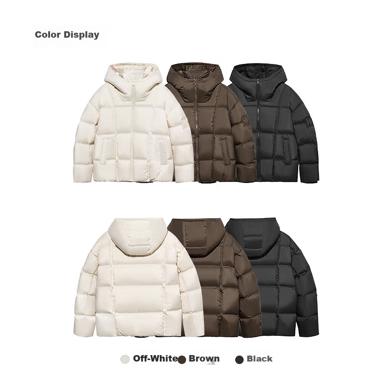 GXG Men's Casual Warm Short down Jacket, Black, Winter 2024 New Product, Beige, 170/M 2