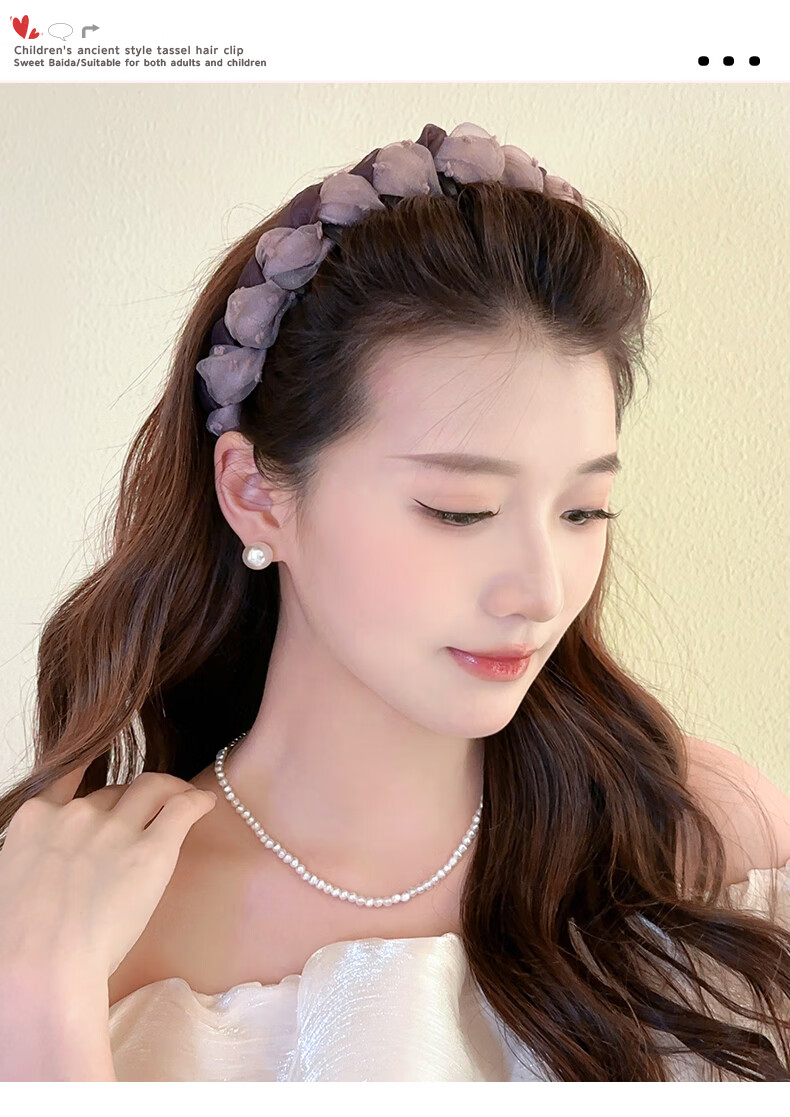 Jianyingshu Elegant Purple Temperament Hairband Women's New High Crown Face Washing Headband Press Hair Hair Accessories 8