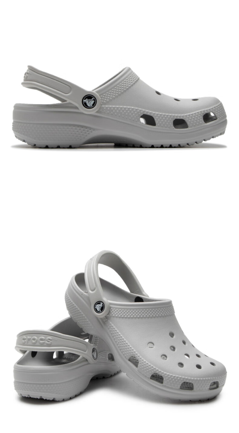 Crocs Classic Clog Sandals for Men And Women, Casual Fashion Trendy Beach Shoes with Closed-Toe Slip-On Slippers 10001-1FT Size 42-43 3