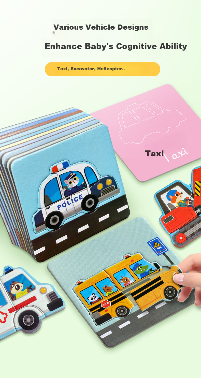 Dayanxiaowa Children's Puzzle, Educational Jigsaw Toy for Ages 1-3 Baby Puzzle, Birthday Gift for Boys And Girls, Animal Themed, 16 Pieces 8