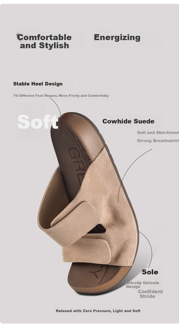 JD Original Bokun Outdoor Sandals, Non-Slip Soft Sole Slippers for Women, Summer New Style, Light Brown, Women's Size 36 2