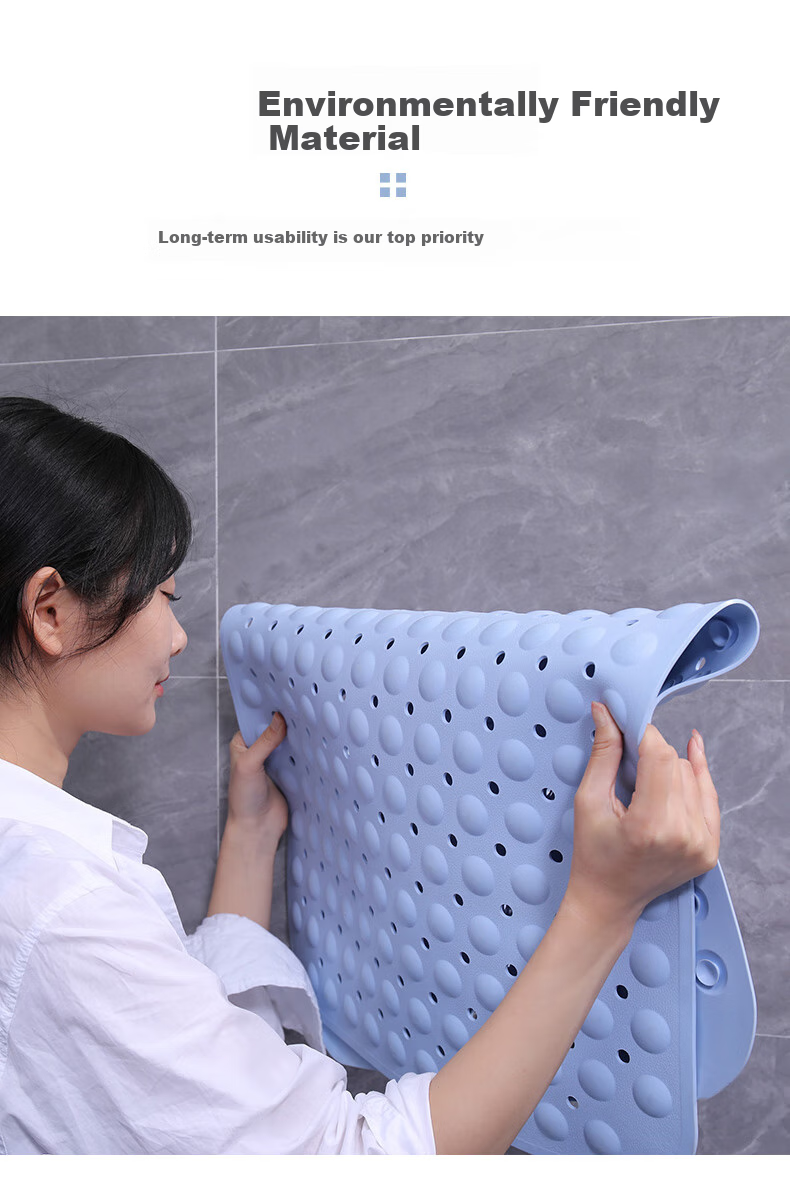 Yagao Bathroom Non-Slip Mat, Bathroom Anti-Slip Floor Mat, Toilet PVC Shower Mat with Suction Cups, 40*100 9