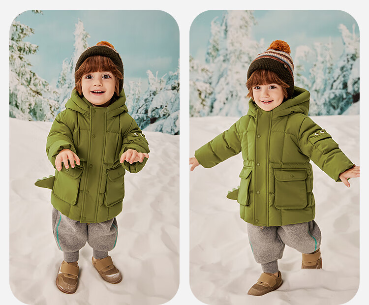 Minibala [True Fleece] Unisex Kids Long Down Jacket Three-Proof Style Coat 2025 Winter 3