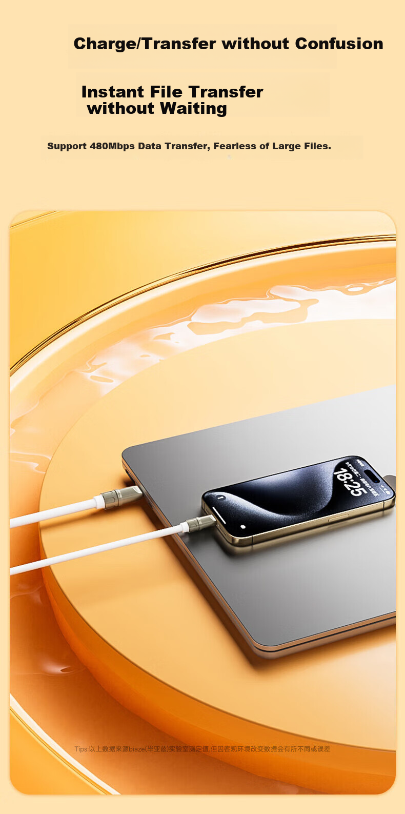 BIAZE Type-C Data Cable, Dual-Ended PD60W Fast Charging, Ctoc Car Charger, Compatible with Apple IPhone 18 Pro Max 17/16/15, Huawei, Xiaomi Tablets 6