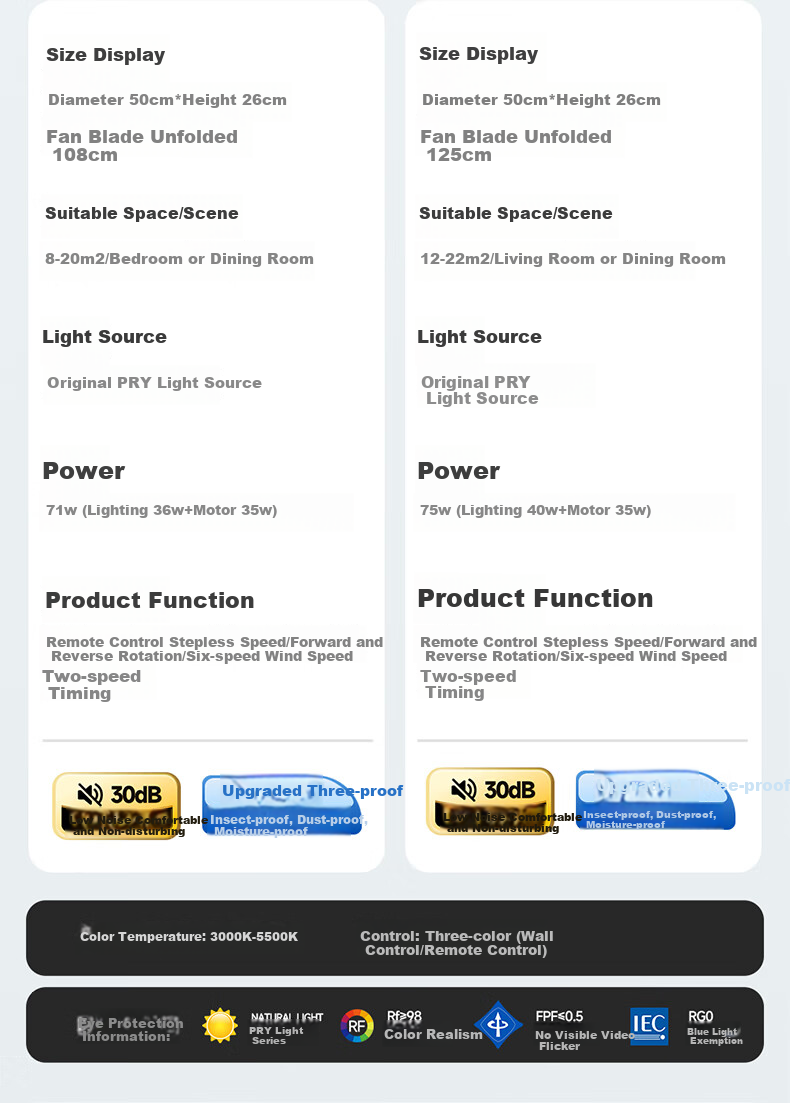 HP Fan Light Pure Eye Protection Invisible Fan Blades Dining Room Remote Dimming Integrated Ceiling Fan Light Zhongshan Lighting Zhenzhiguang 27