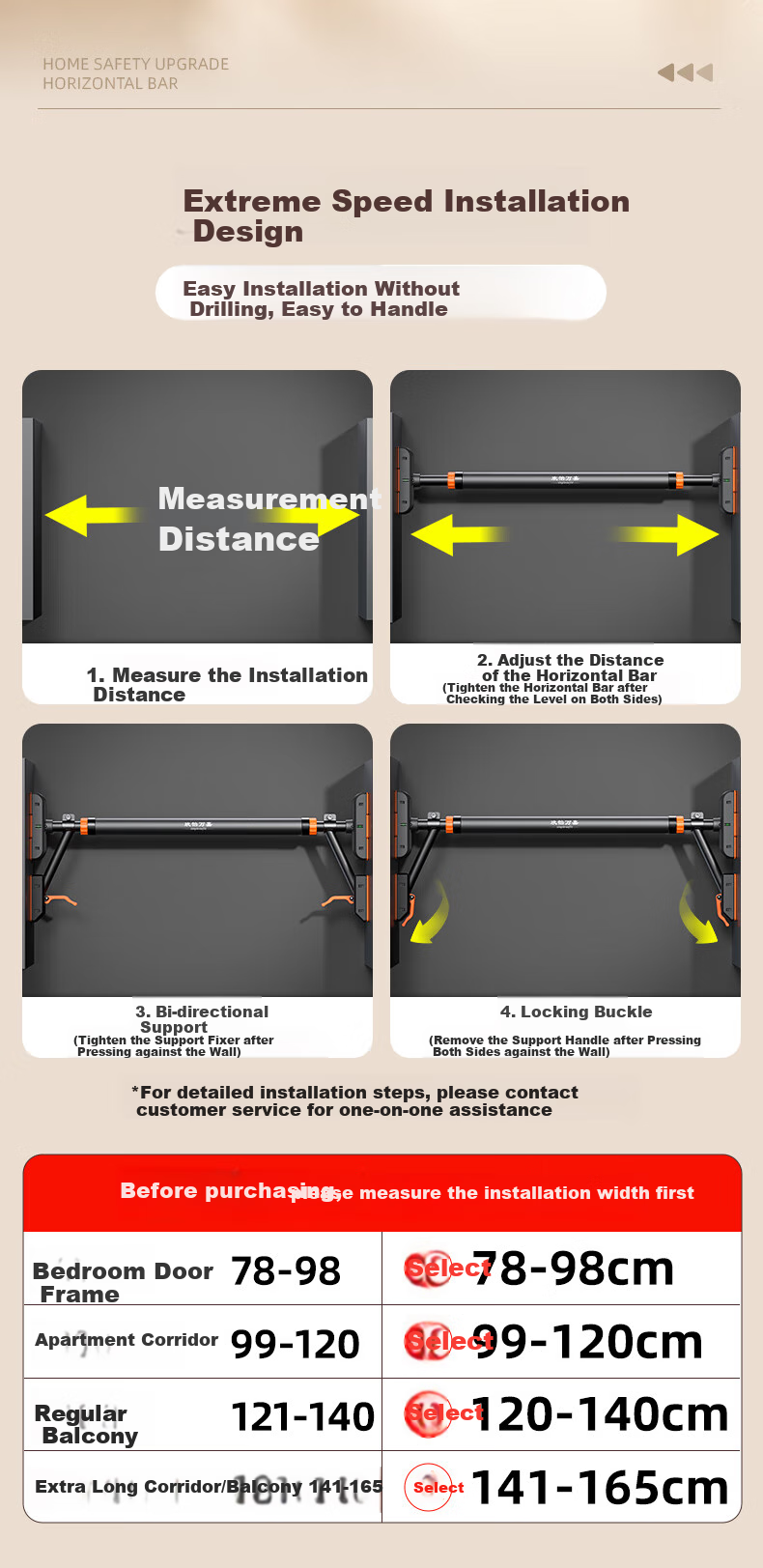 Xinyiwanjia Single Bar Home Pull-Up Bar Indoor Children's Swing Fitness Equipment Family Door-Mounted Hanging Bar for Herniated Disc 17