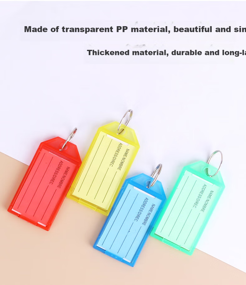 Youbili Transparent Key Tags, Thickened Handheld Key Number Tags, Classification Management Key Rings, Hotel Landlord Large Key Pendants, 25 Pieces/Tube, 8112 Gree 7