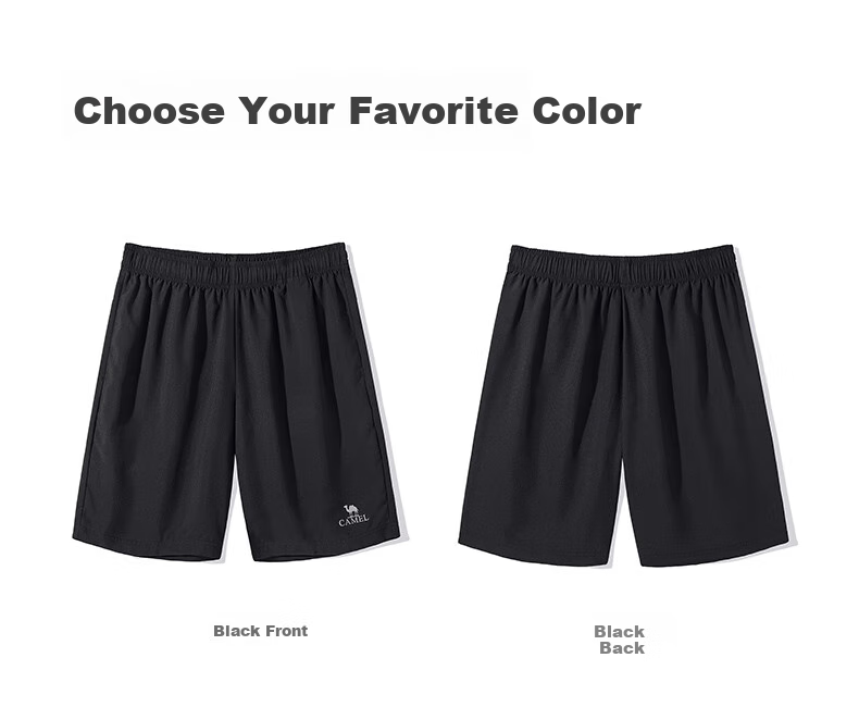 CAMEL Quick-Dry Breathable Shorts for Men And Women, Straight Loose Fit Outdoor Casual Sports Knee-Length Pants for Summer, Men's Size L 20