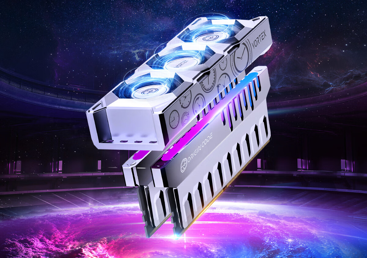 OC LAB Desktop Memory 48GB (24GB×2) DDR5 6000MHz Origin Code RGB LED Light Bar (C26) Silver with Independent Fan 1