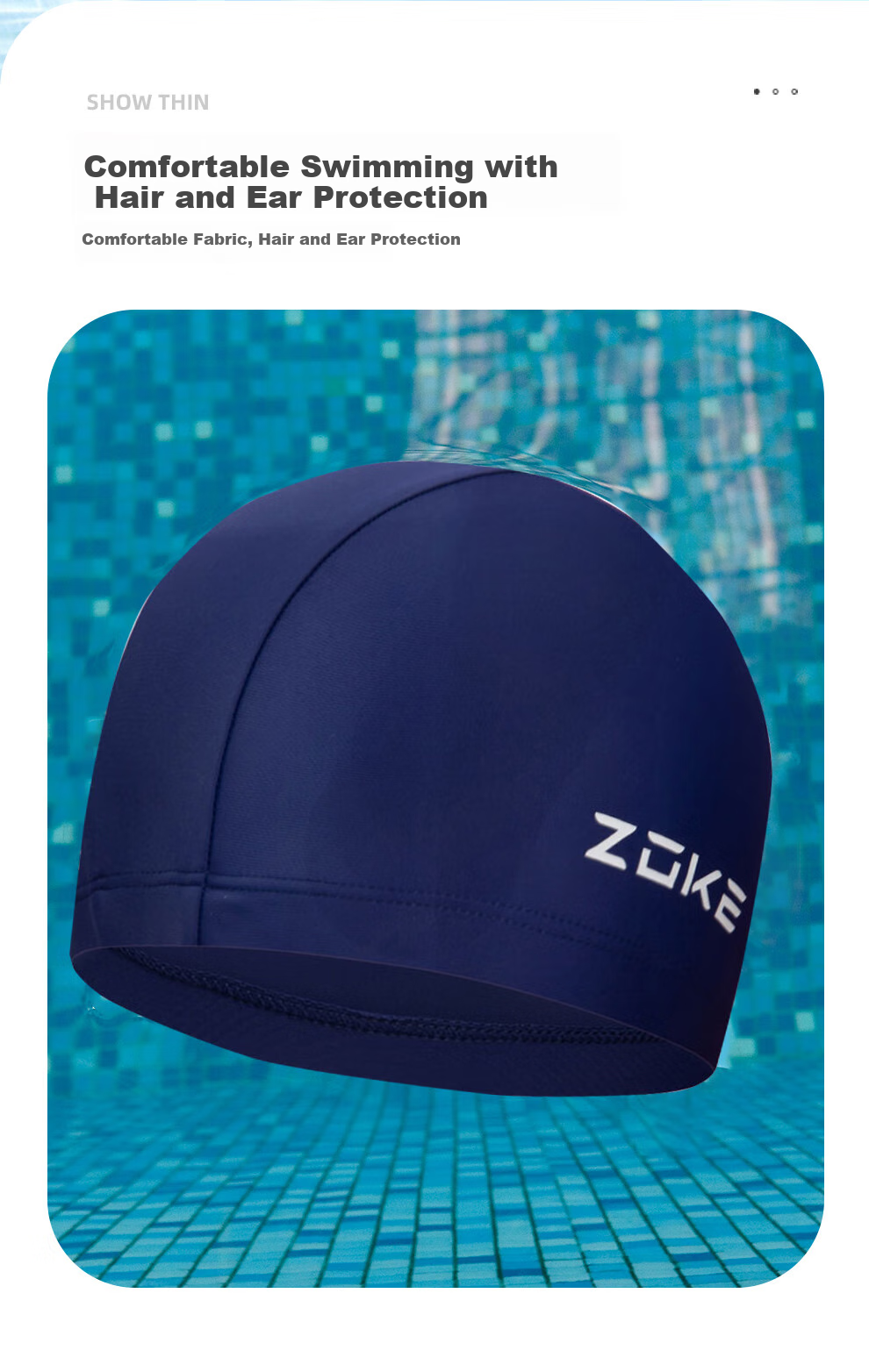 ZOKE Swim Cap Knitted Unisex Solid Color Comfortable Non-Binding Swimming Cap 621503342-2 3
