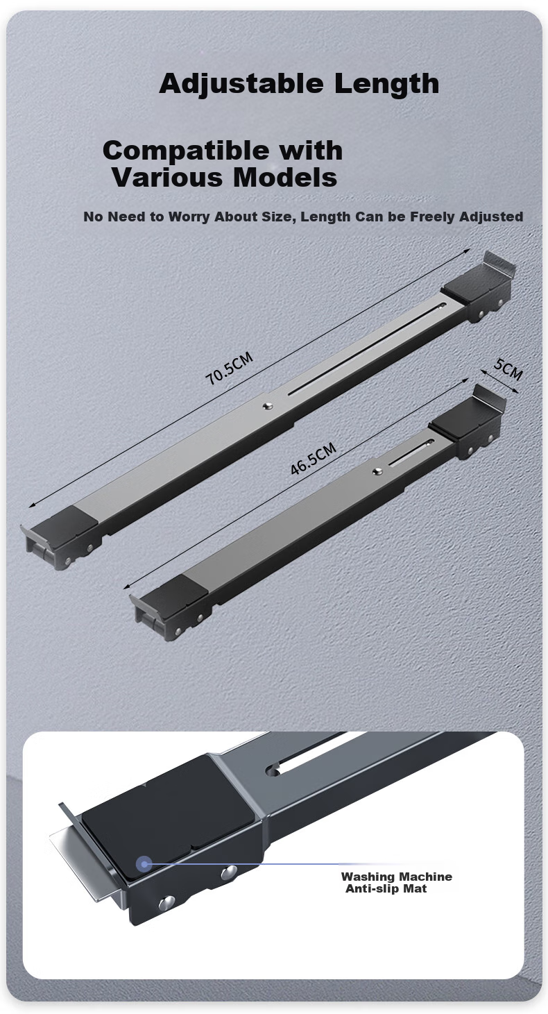 Jiangwutong Washing Machine Base Anti-Vibration Fixed Stand, Movable Non-Slip Foot Pads, Height-Increasing for Air Conditioner And Refrigerator, Suitable for Small Swan, Midea, Haier, Universal 7