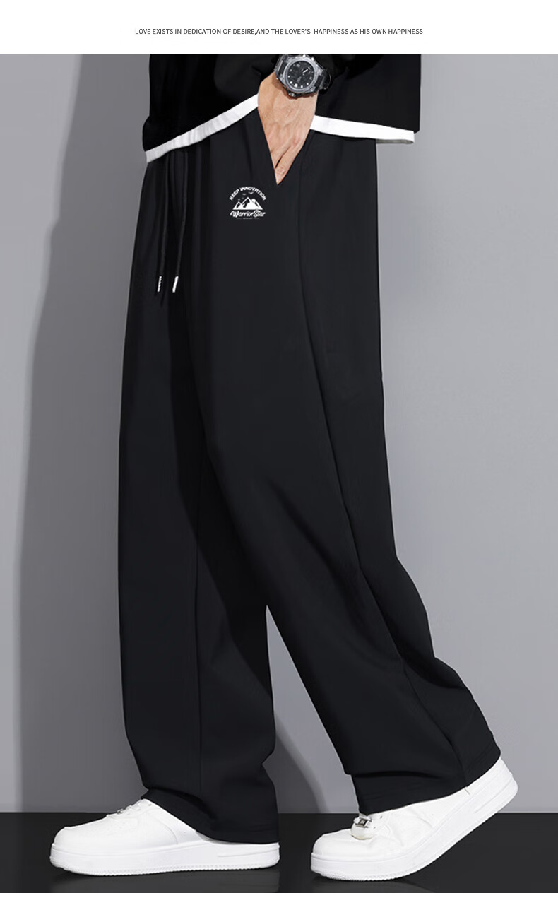 Warrior Men's Winter Fleece-Lined Thickened Warm Cotton Sports Pants Running Fitness Loose Casual Trousers 11