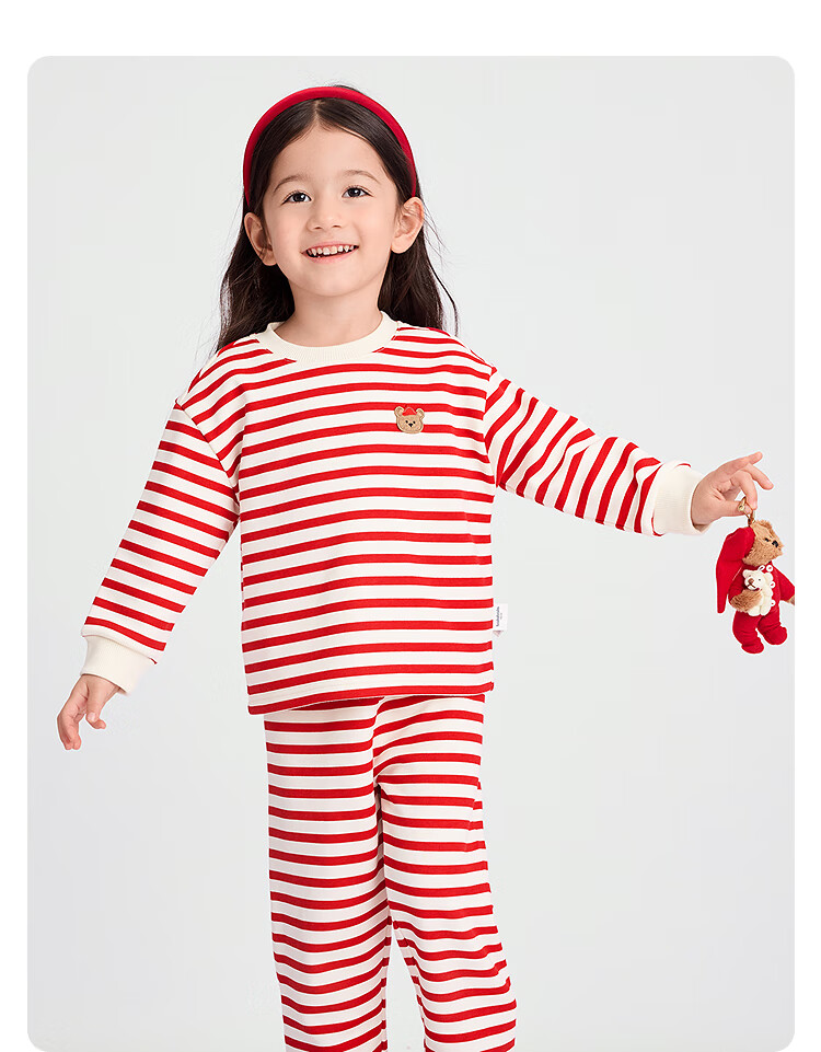 Balabala Kids Children's Homewear Set Boys 2026 New Spring Autumn Fleece Pajamas Warm Sleepwear Pants 14