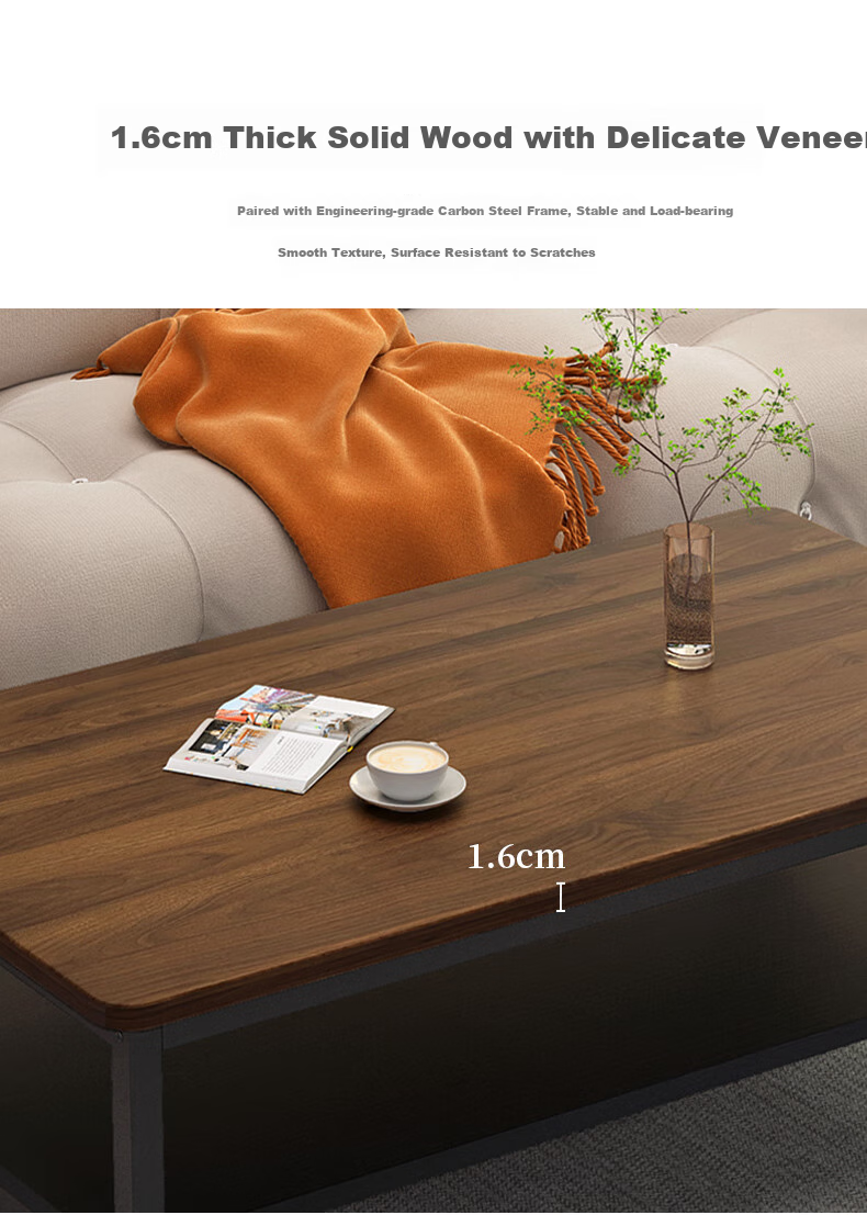 Fanshe Coffee Table for Small Apartments, Modern Minimalist Living Room Coffee Table, Office Tea Table, Simple Wooden Sofa Side Table 4