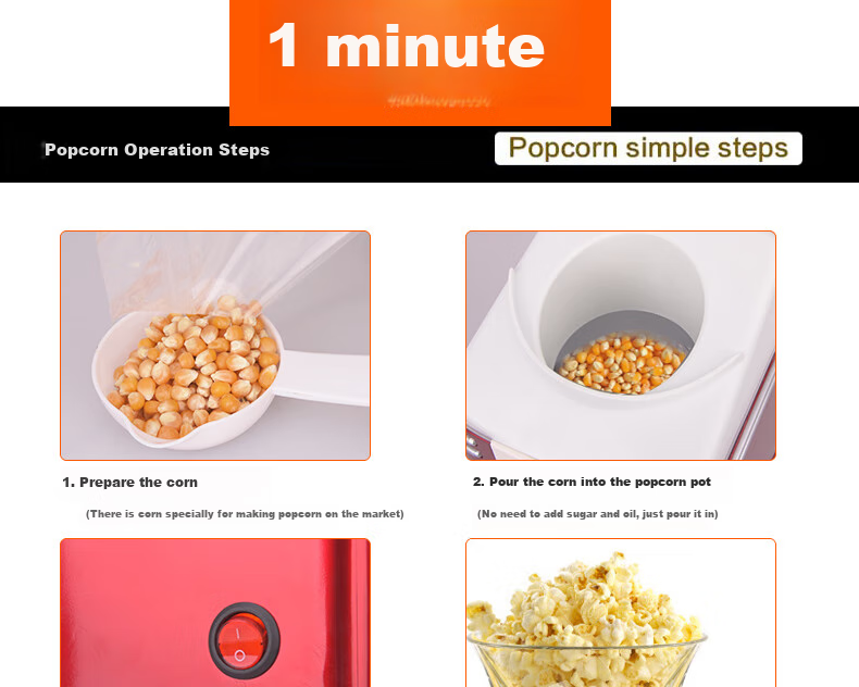 Nostdeqi Popcorn Machine New Year Gift Fully Automatic Commercial Dual-Use Popcorn Maker Spherical and Butterfly Shape Cinema Snack with Warming Function 7